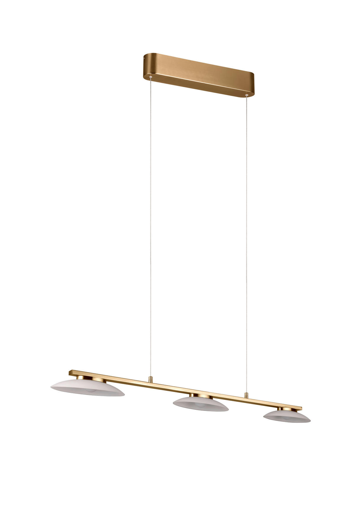 LED-PENDELLEUCHTE 102/10,5/150 cm    - Weiss/Messingfarben, Design, Glas/Metall (102/10,5/150cm) - Trio Leuchten