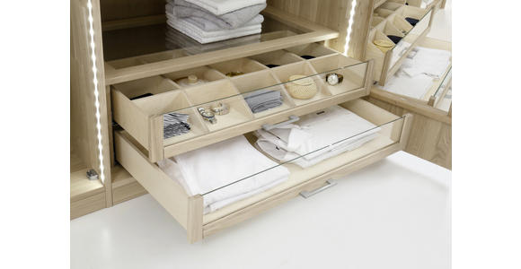 DREHTÜRENSCHRANK in Grau, Eichefarben - Eichefarben/Grau, Natur, Holz (299/223/59cm) - Valnatura