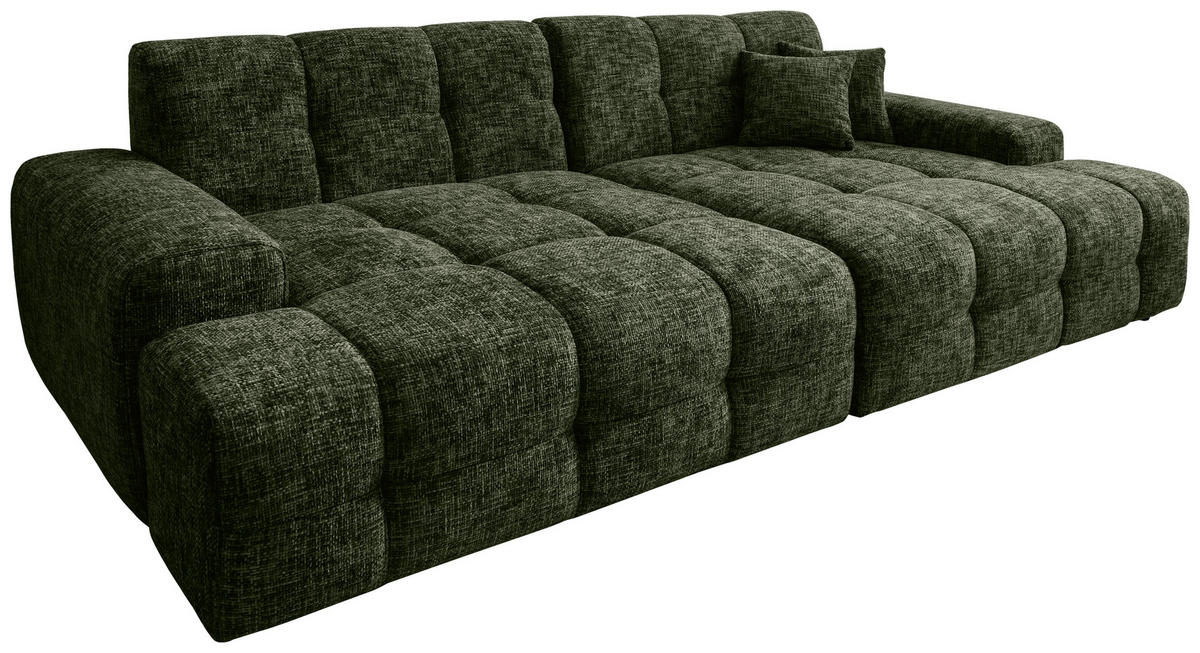 BIGSOFA in Struktur Waldgrün  - Waldgrün/Schwarz, MODERN, Kunststoff/Textil (304/87/155cm) - Livetastic