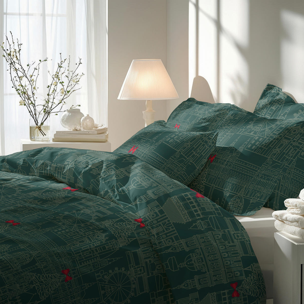 BETTWÄSCHE 2-teilig Flanell 140/220 cm  - Smaragdgrün, Basics, Textil (140/220cm) - Florella