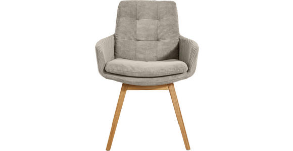 ARMLEHNSTUHL  Stoffauswahl, Typenauswahl, Gestellauswahl Cord  - Sandfarben/Eichefarben, Design, Holz/Textil (63/90/69cm) - Johann Jakob
