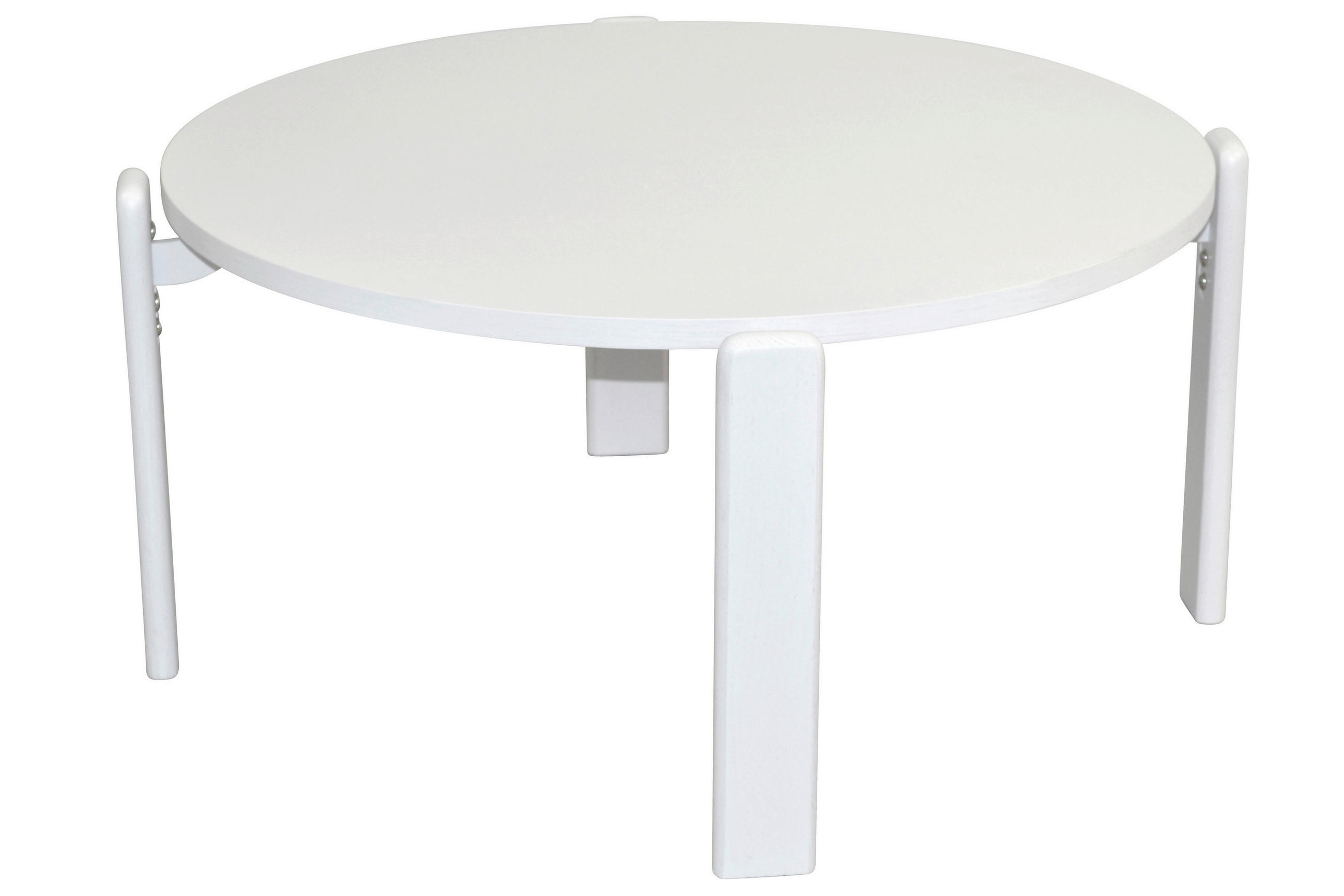 COUCHTISCH Eiche furniert 76/76/36 cm rund Weiß  - Weiß, Design, Holz/Holzwerkstoff (76/76/36cm) - MID.YOU