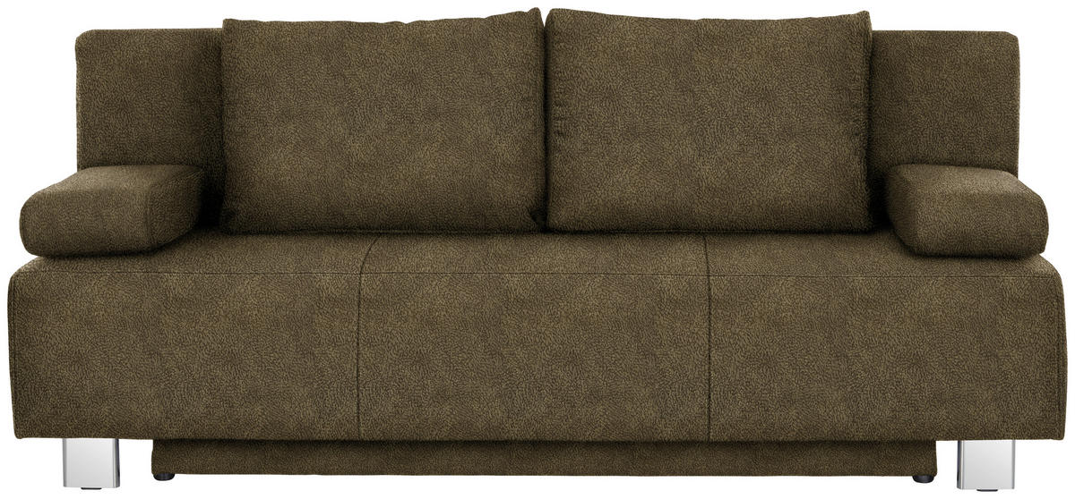 SCHLAFSOFA in Flachgewebe Grün  - Chromfarben/Grün, Design, Textil/Metall (197/88/89cm) - Xora