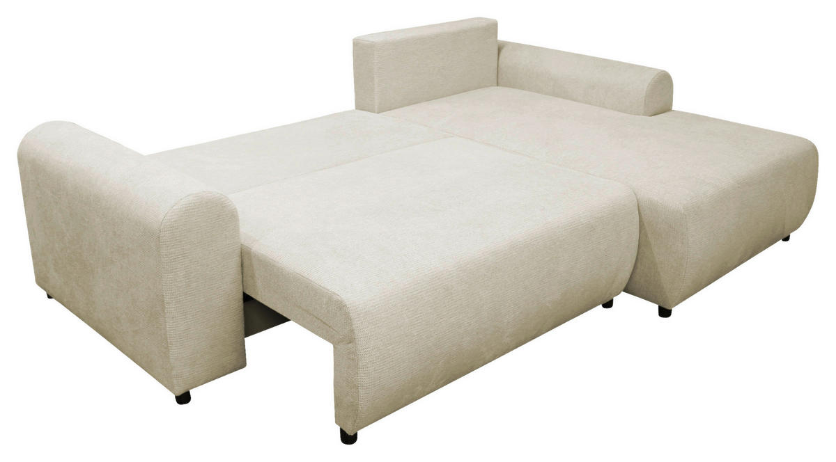 ECKSOFA Beige Struktur  - Beige/Schwarz, Design, Kunststoff/Textil (250/160cm) - MID.YOU