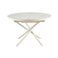 ESSTISCH Weiß rund  ausziehbar  - Weiß, MODERN, Keramik/Holzwerkstoff (120-160/120/76cm) - Livetastic