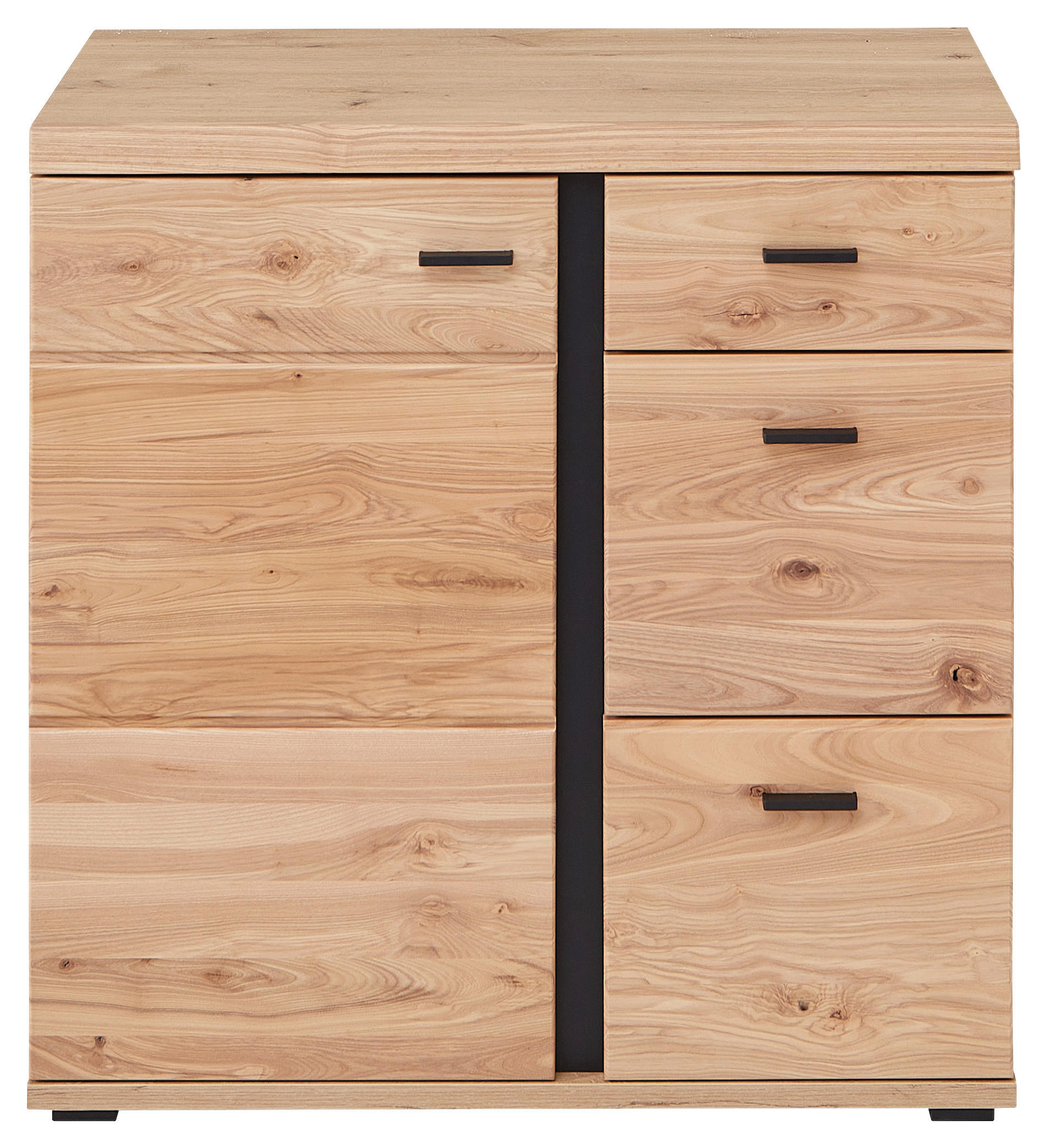 KOMMODE  in 85/86/43 cm  - Eschefarben/Schwarz, Design, Holzwerkstoff/Kunststoff (85/86/43cm) - Linea Natura