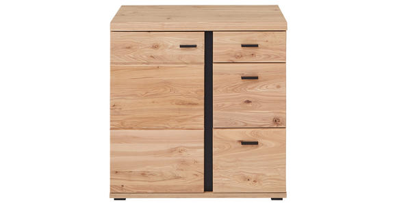 KOMMODE  in 85/86/43 cm  - Eschefarben/Schwarz, Design, Holzwerkstoff/Kunststoff (85/86/43cm) - Linea Natura