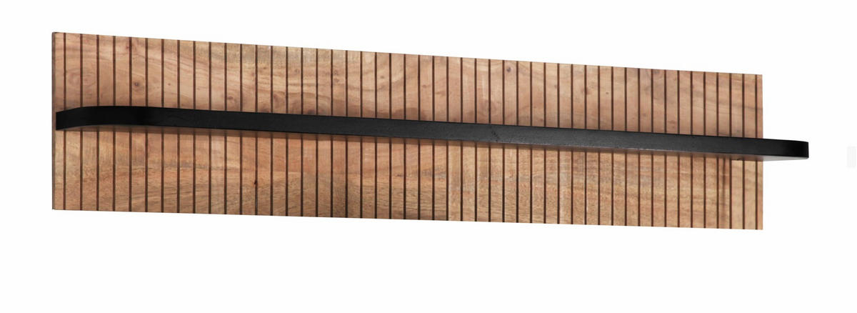 WANDREGAL Akazie massiv Grau  - Grau, KONVENTIONELL, Holz (118/25/20cm) - Livetastic