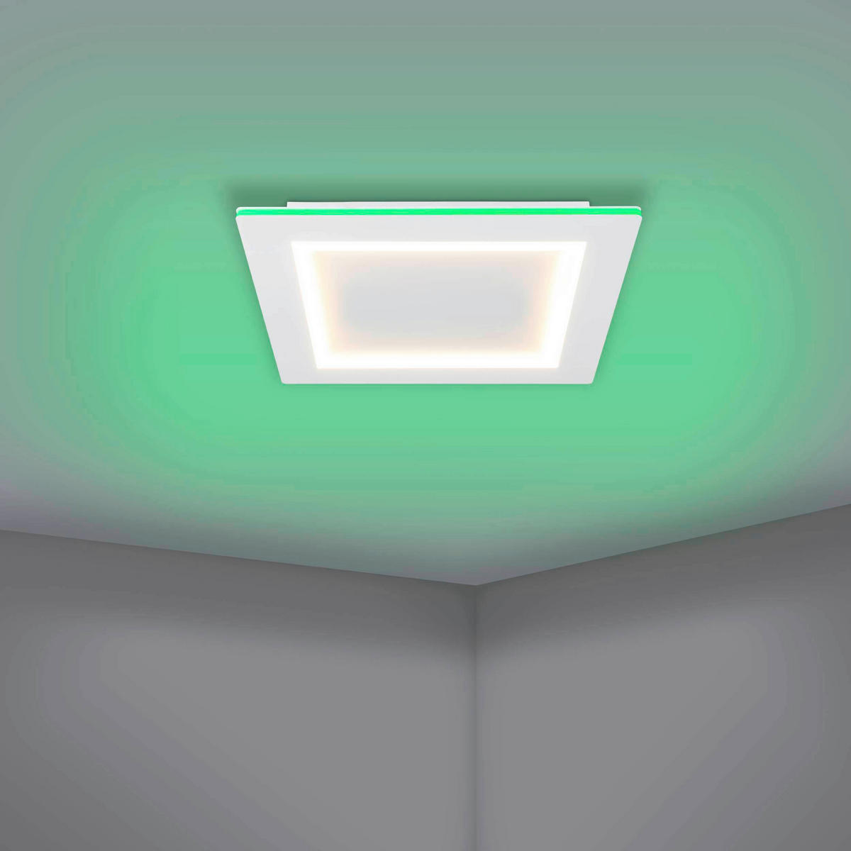 LED-DECKENLEUCHTE Padrogiano  Smart 45/45/10 cm   - Weiß, Basics, Kunststoff/Metall (45/45/10cm) - Eglo