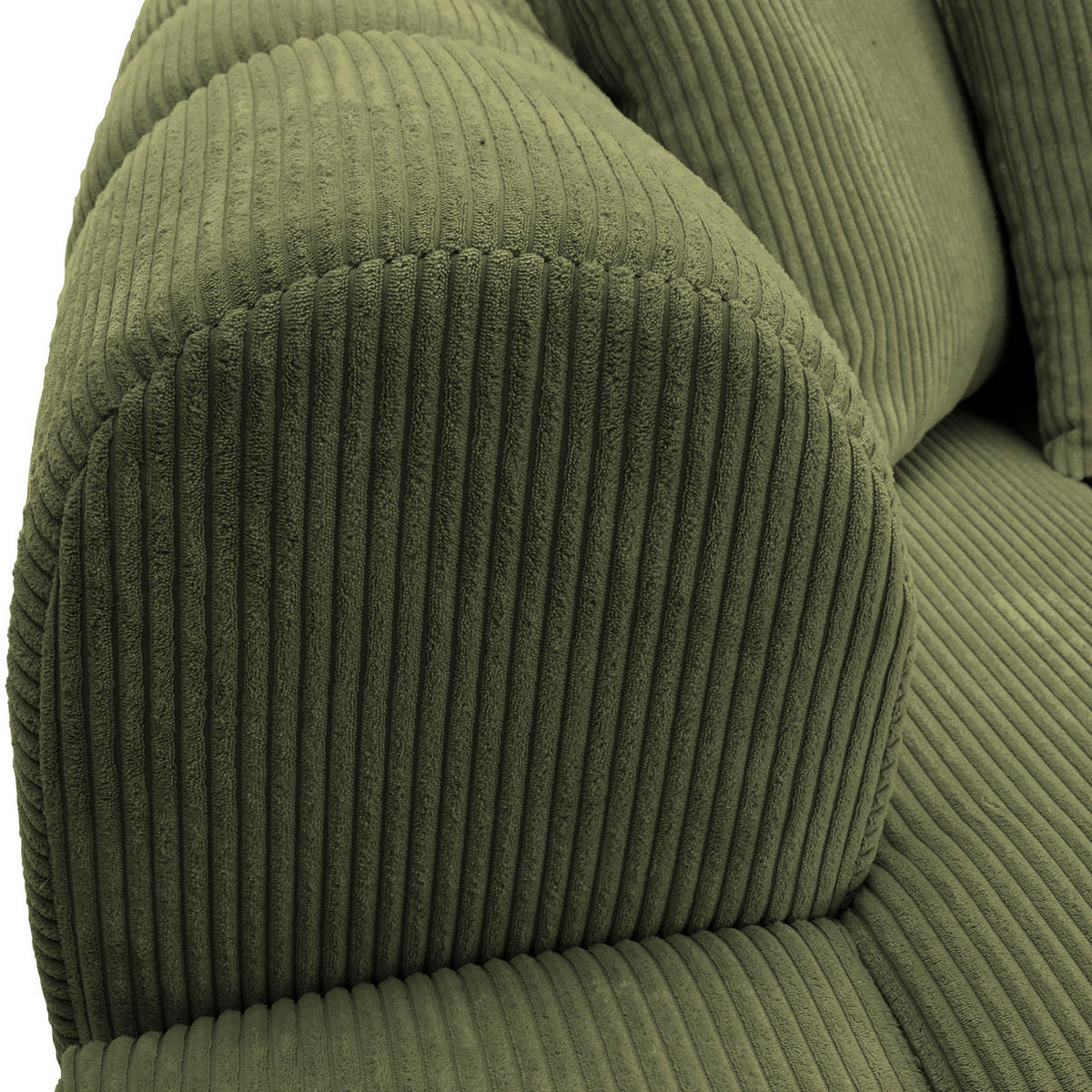 ECKSOFA Dunkelgrün Cord Zierkissen, Rücken echt  - Dunkelgrün/Schwarz, KONVENTIONELL, Kunststoff/Textil (162/313cm) - Carryhome