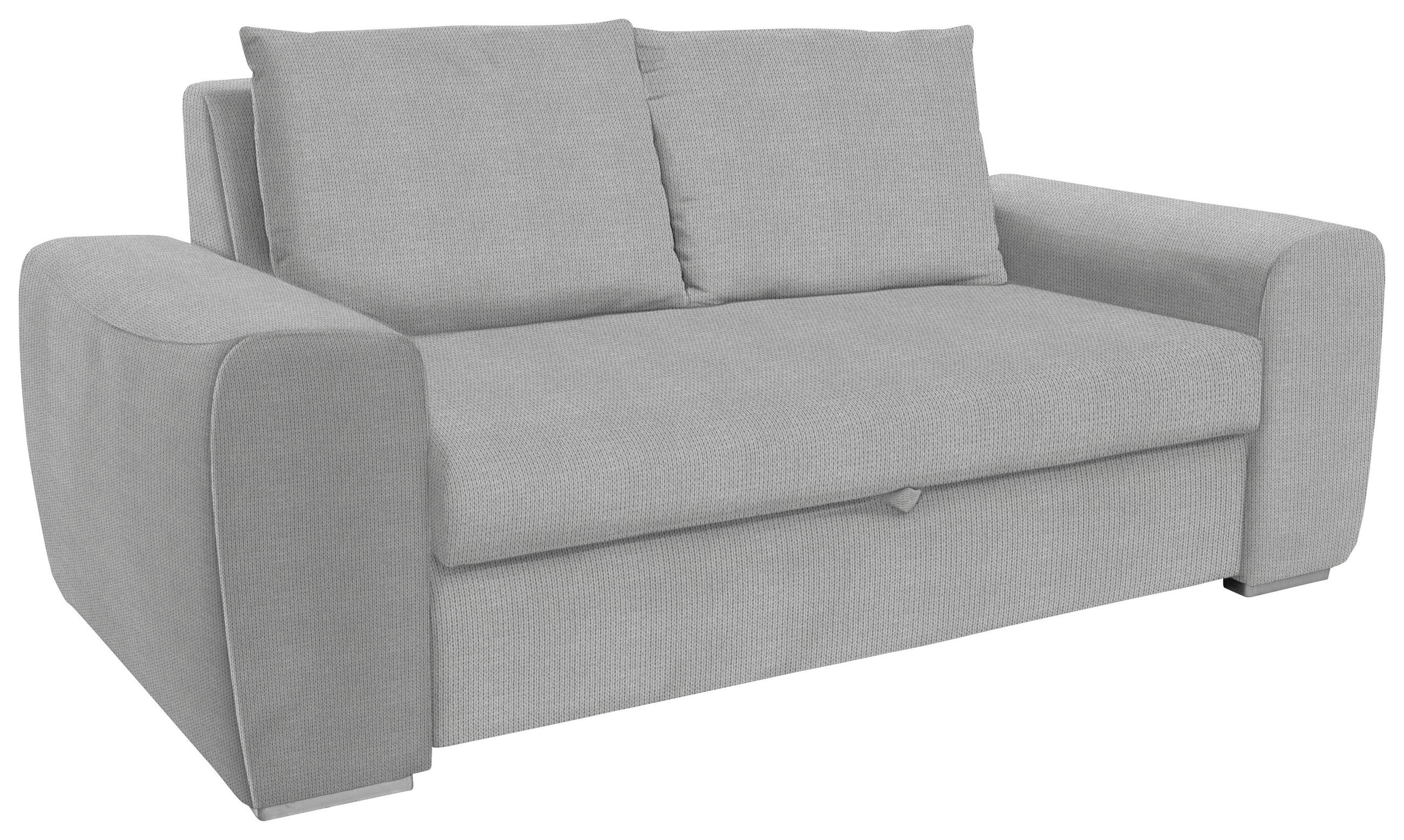 SCHLAFSOFA in Textil Hellgrau  - Chromfarben/Hellgrau, Design, Holz/Textil (199/92/97cm) - Livetastic