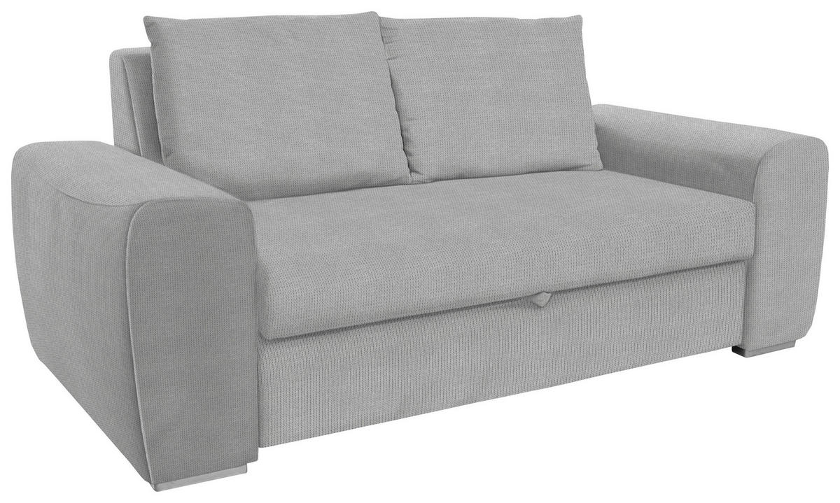 SCHLAFSOFA in Textil Hellgrau  - Chromfarben/Hellgrau, Design, Holz/Textil (199/92/97cm) - Livetastic