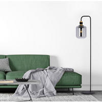 STEHLEUCHTE 25/25/150 cm    - Schwarz/Grau, Design, Glas/Metall (25/25/150cm) - Globo