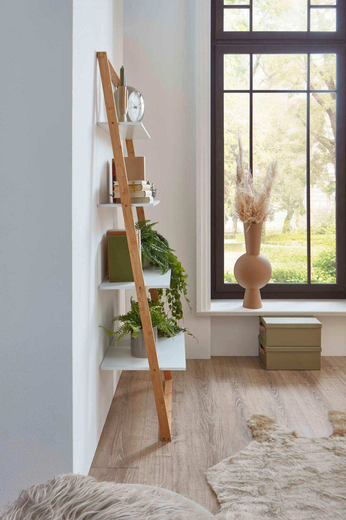 STANDREGAL Weiß  - Eichefarben/Weiß, Design, Holzwerkstoff (61,3/164/36,5cm) - MID.YOU