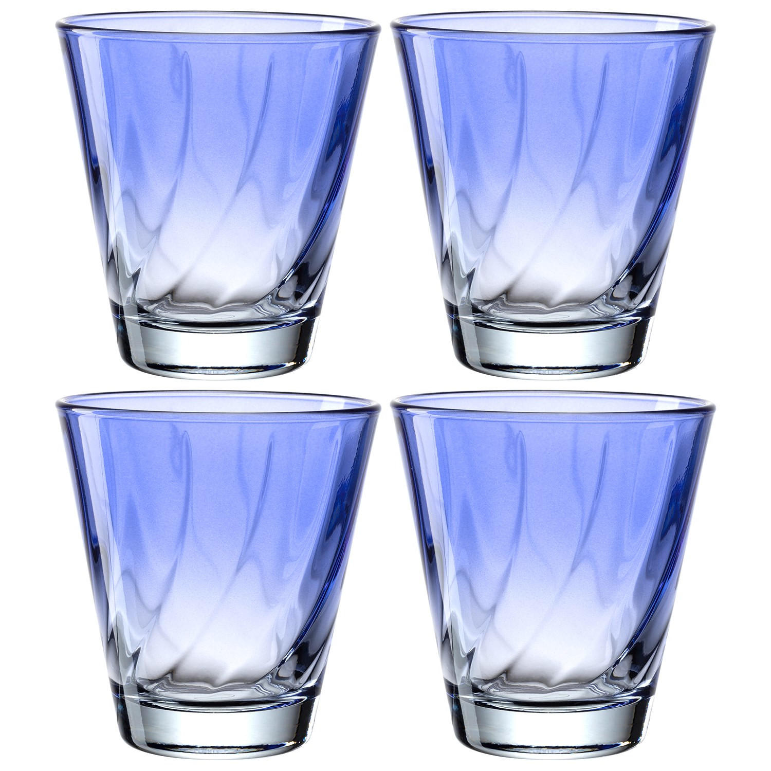 WHISKY-GLÄSERSET 215,00 ml 4-teilig  - Blau, Design, Glas (8,50/9,00/8,50cm) - Leonardo