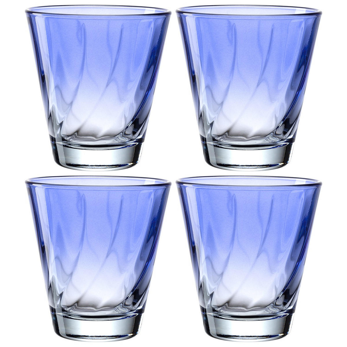 WHISKY-GLÄSERSET 215,00 ml 4-teilig  - Blau, Design, Glas (8,50/9,00/8,50cm) - Leonardo