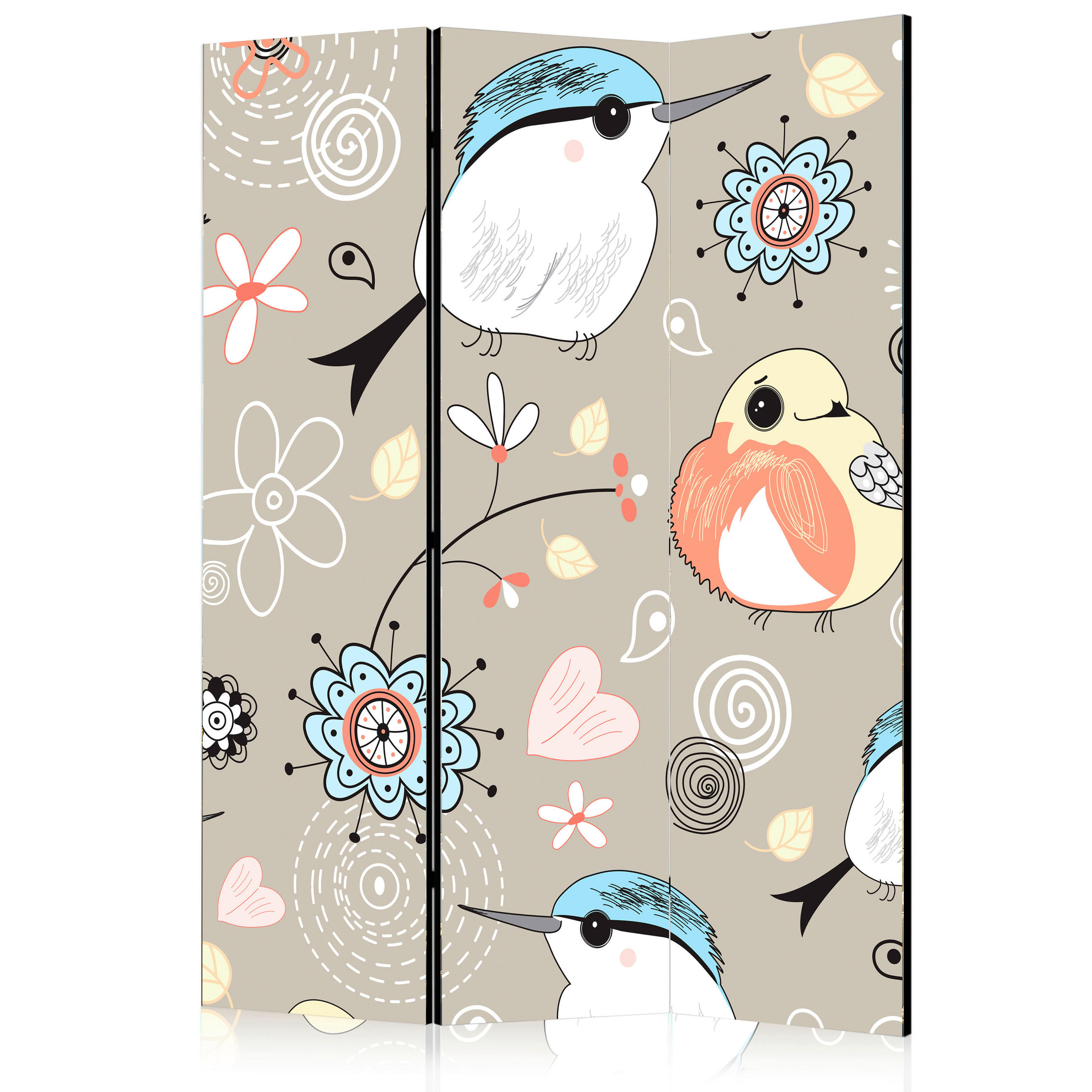 PARAVENT mit 3  Flügel - Multicolor, Basics, Holz/Textil (135/172/3cm) - artgeist