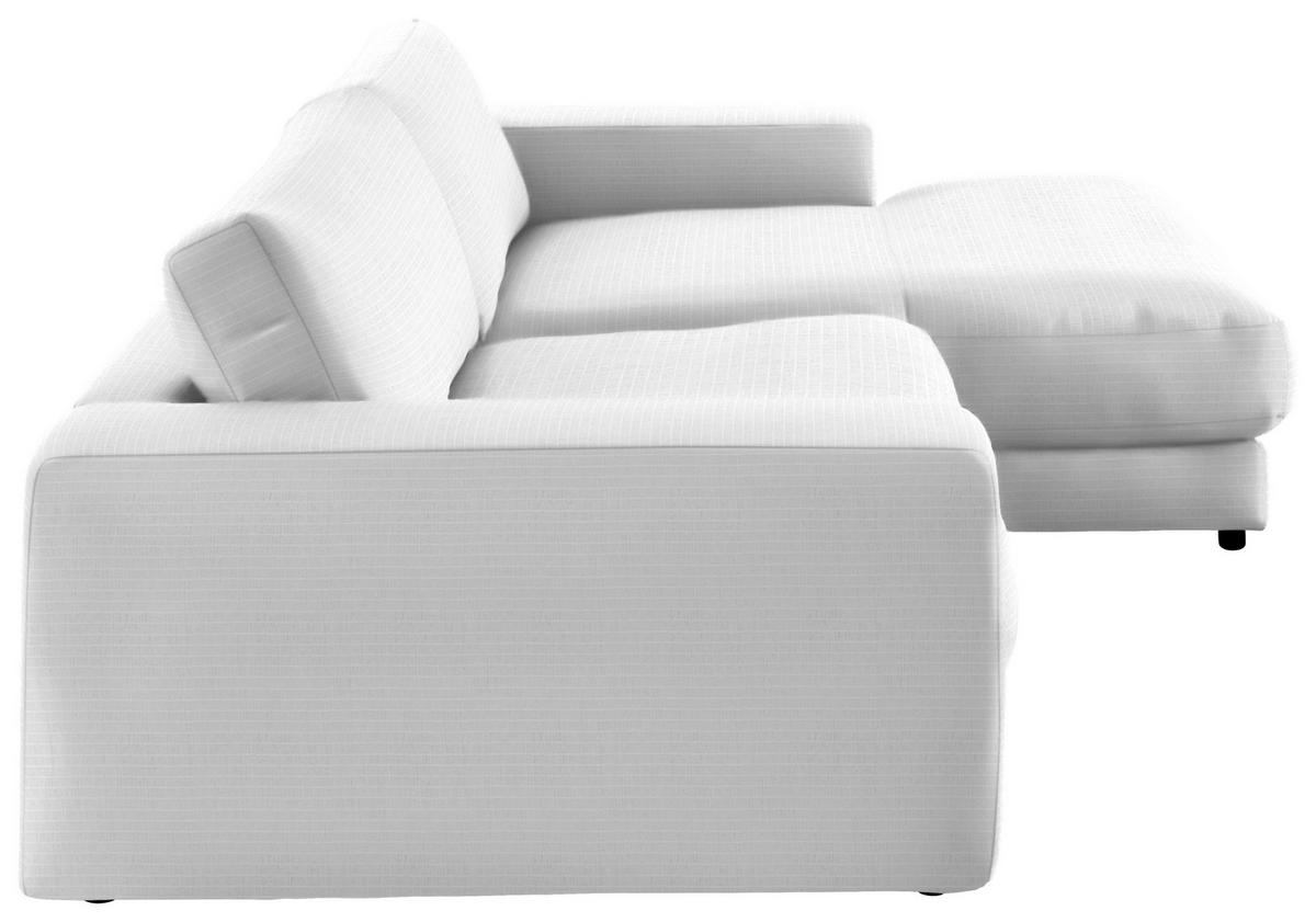 ECKSOFA in Chenille Weiss  - Weiss/Schwarz, Design, Kunststoff/Textil (270/190cm) - Lomoco