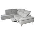 ECKSOFA Grau Webstoff  - Schwarz/Grau, KONVENTIONELL, Textil/Metall (225/288cm) - Carryhome