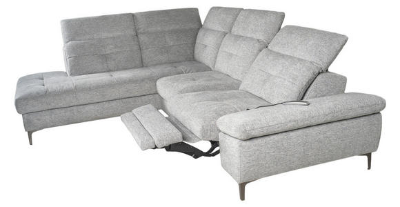 ECKSOFA Grau Webstoff  - Schwarz/Grau, KONVENTIONELL, Textil/Metall (225/288cm) - Carryhome