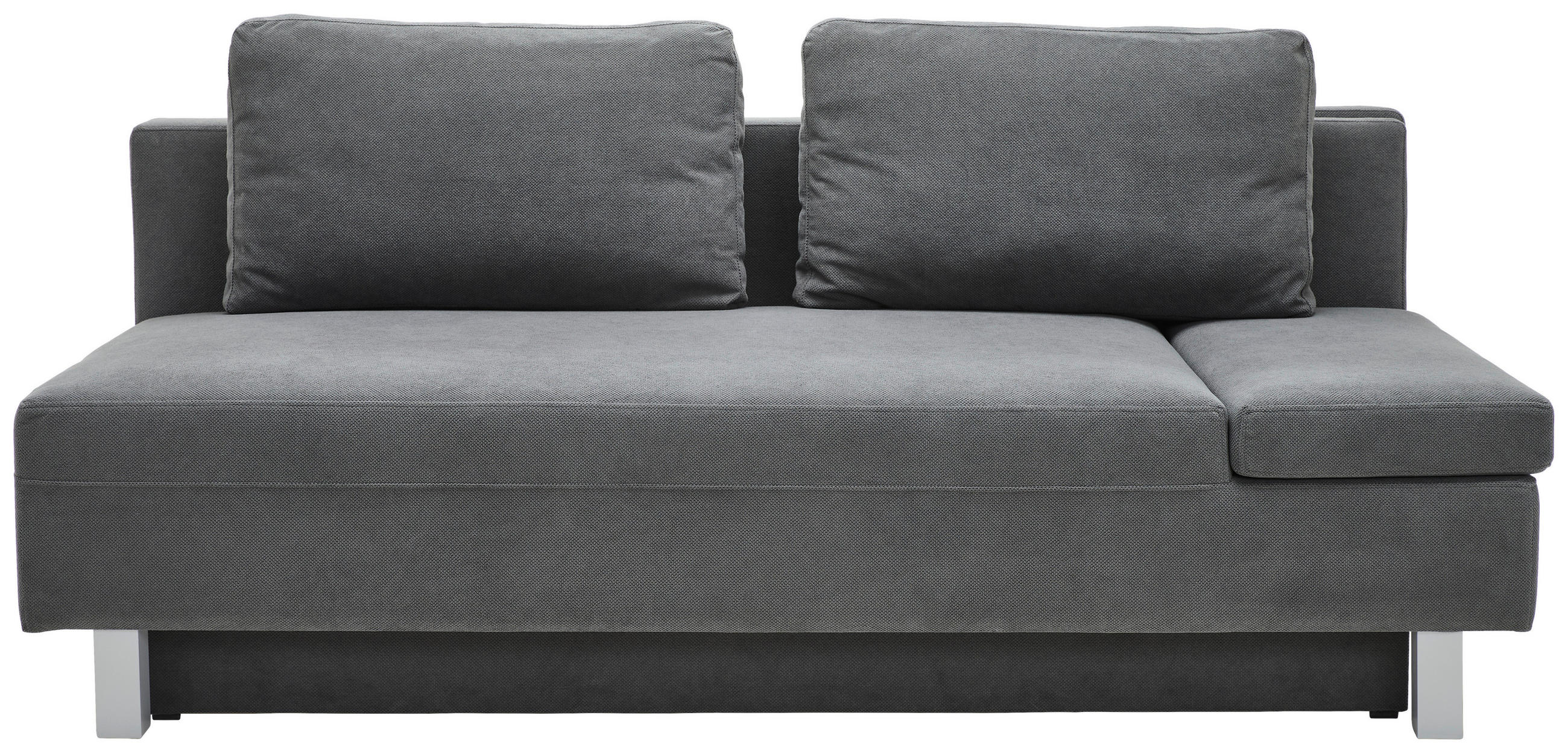 SCHLAFSOFA in Flachgewebe Dunkelgrau  - Chromfarben/Dunkelgrau, Design, Holz/Textil (205/77-93/99cm) - Novel
