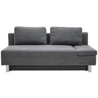 SCHLAFSOFA Flachgewebe Dunkelgrau  - Chromfarben/Dunkelgrau, Design, Holz/Textil (205/77-93/99cm) - Novel