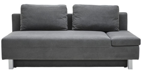 SCHLAFSOFA Flachgewebe Dunkelgrau - Chromfarben/Dunkelgrau, Design, Holz/Textil (205/77-93/99cm) - Novel