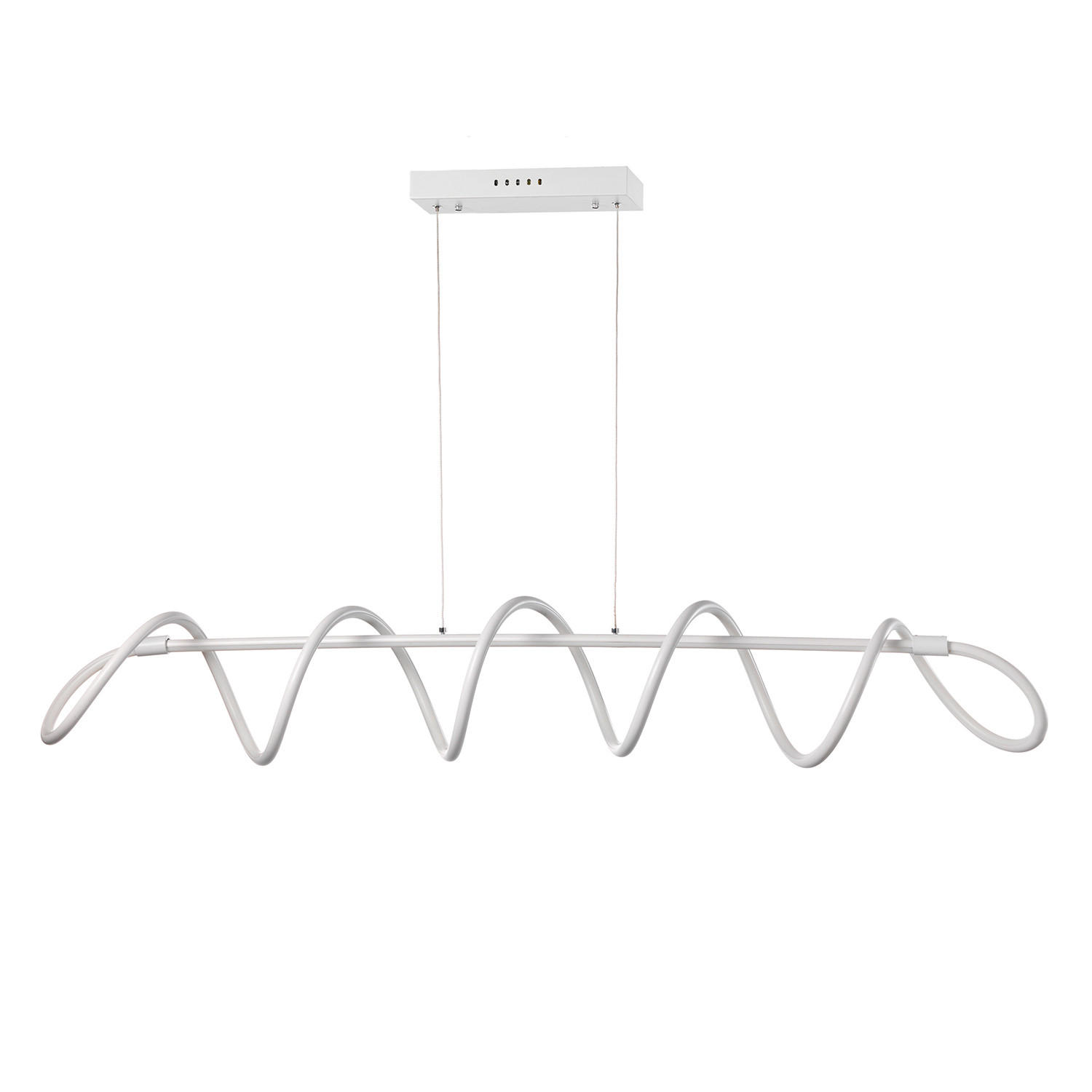 LED-HÄNGELEUCHTE SPIRALE 120/30/130 cm   - Weiß Hochglanz, Design, Metall (120/30/130cm)