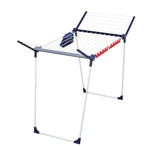 RUHASZÁRÍTÓ - Fehér/Kék, Basics, Műanyag (66/150/61cm) - Leifheit