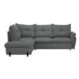 ECKSOFA in Bouclé Graublau  - Graublau/Schwarz, Design, Textil/Metall (220/250cm) - Xora