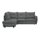 ECKSOFA in Bouclé Graublau  - Graublau/Schwarz, Design, Textil/Metall (220/250cm) - Xora