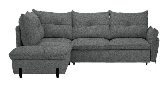 ECKSOFA in Bouclé Graublau  - Graublau/Schwarz, Design, Textil/Metall (220/250cm) - Xora