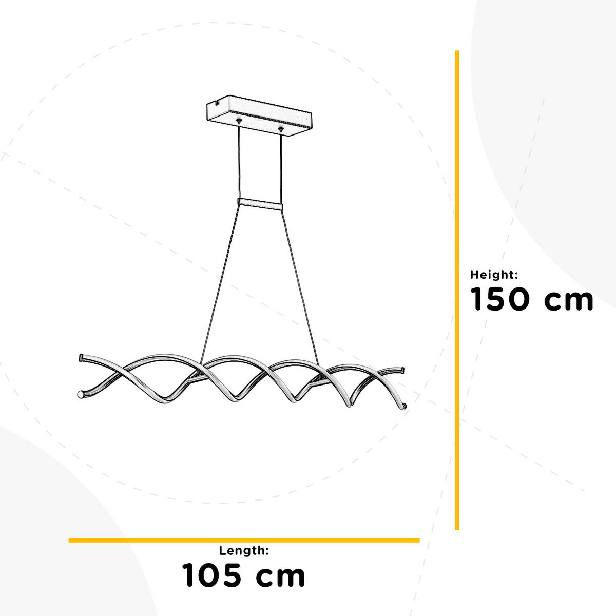 LED-HÄNGELEUCHTE 5097 DNA 105/15/150 cm   - Klar/Chromfarben, Design, Glas/Metall (105/15/150cm)