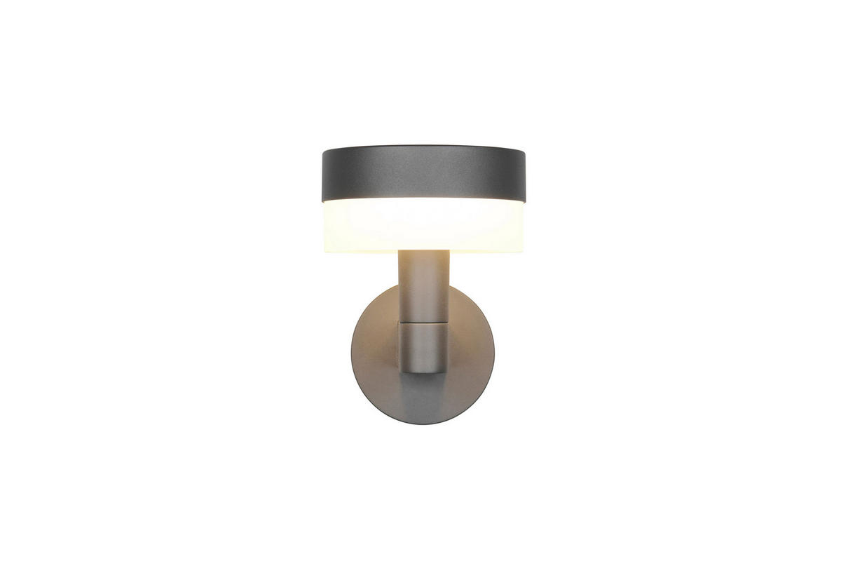 AUßENWANDLEUCHTE 16,5/22/22,5 cm   - Anthrazit/Weiß, Design, Kunststoff/Metall (16,5/22/22,5cm)