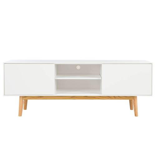 LOWBOARD  in 160/59/40 cm  - Naturfarben/Weiß, Design, Holz/Holzwerkstoff (160/59/40cm) - home24