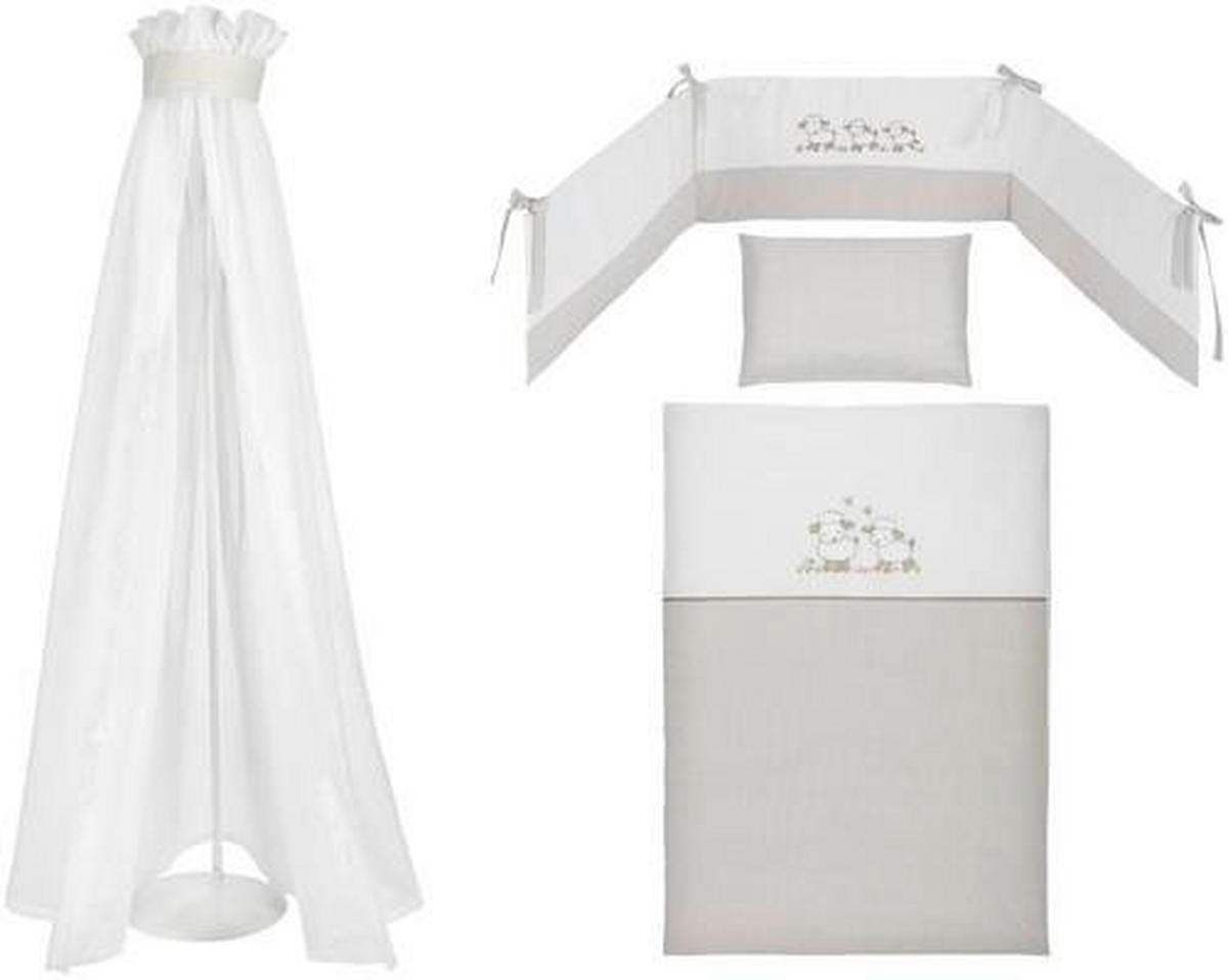 GITTERBETTSET - Taupe/Weiss, Basics, Textil - My Baby Lou