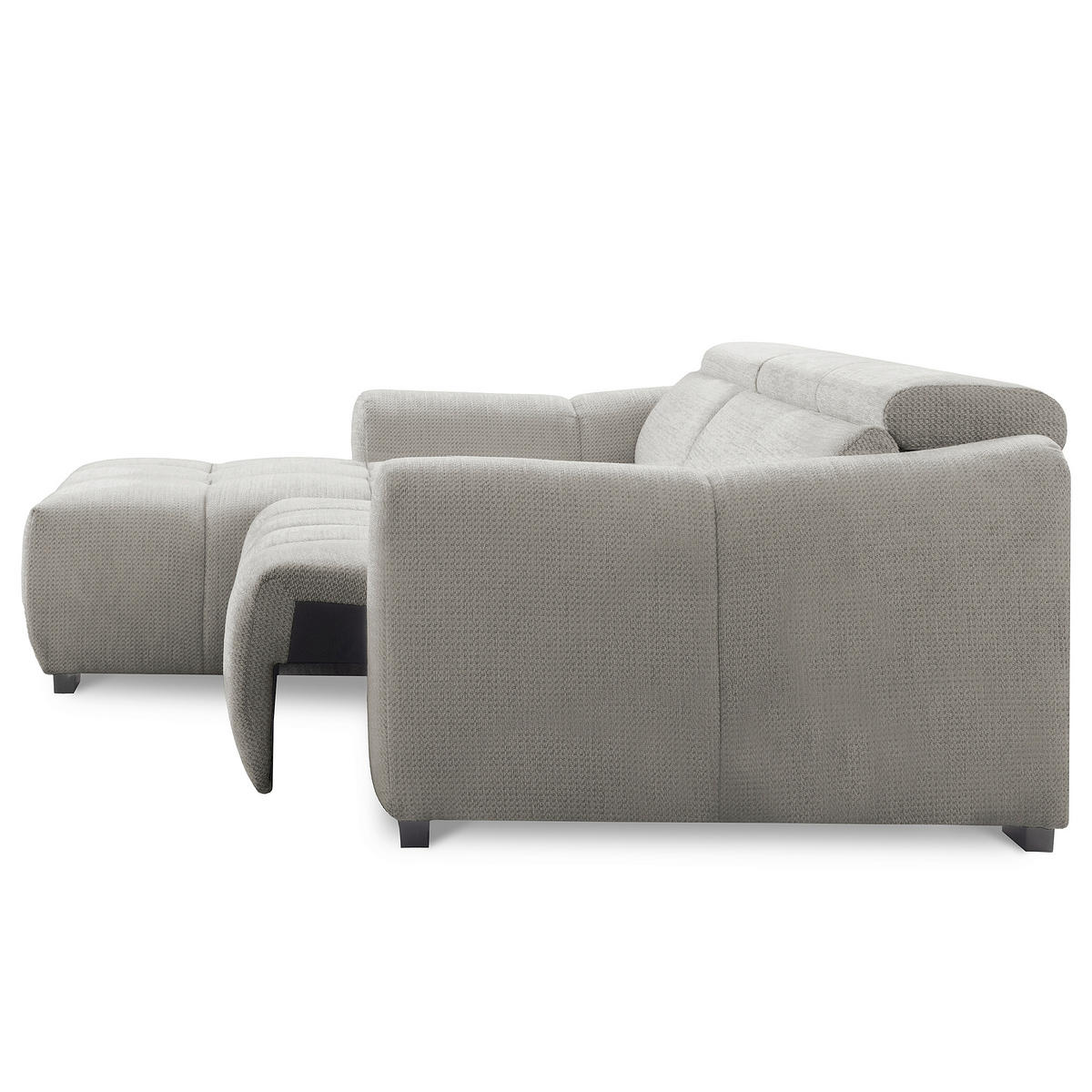 ECKSOFA  Webstoff Greige  - Greige/Schwarz, Design, Kunststoff/Textil (177/274cm) - Livetastic