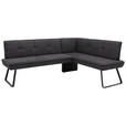 ECKBANK 181/157 cm  in Anthrazit, Schwarz  - Anthrazit/Schwarz, Design, Textil/Metall (181/157cm) - Dieter Knoll