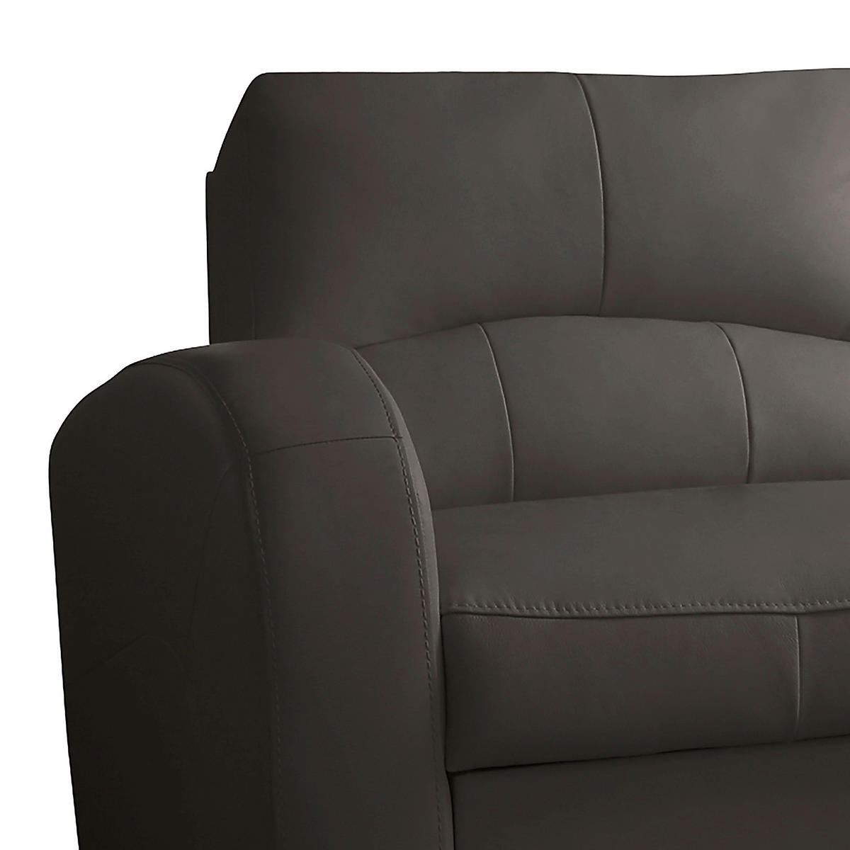 ECKSOFA in Lederlook Echtleder Dunkelbraun  - Dunkelbraun/Schwarz, Design, Leder/Kunststoff (227/168cm) - Livetastic