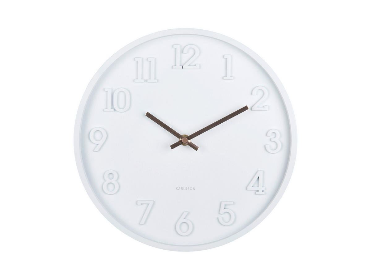 WANDUHR Calma Weiß  - Weiß, Basics, Kunststoff (30cm) - Karlsson