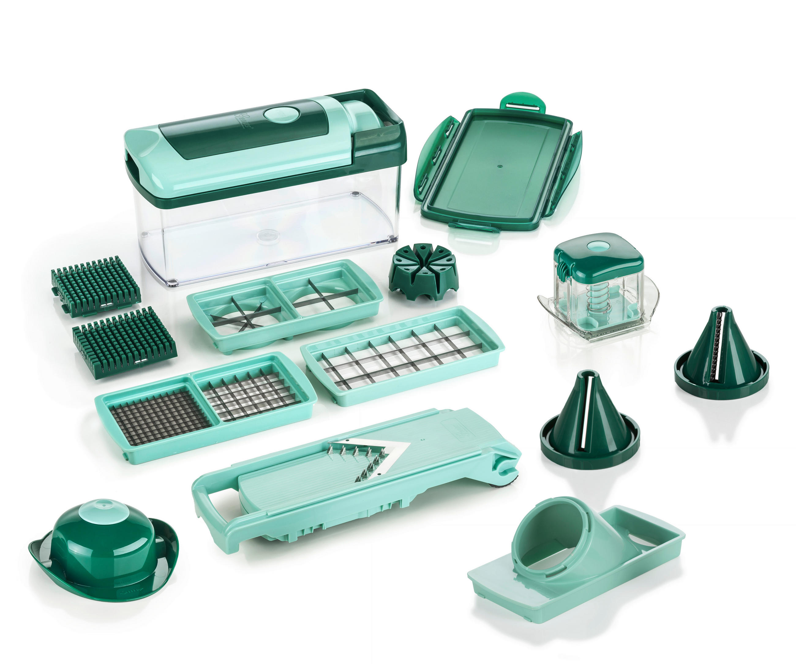 GEMÜSESCHNEIDERSET - Grün, Basics, Kunststoff/Metall (31/25,3/18cm) - Genius