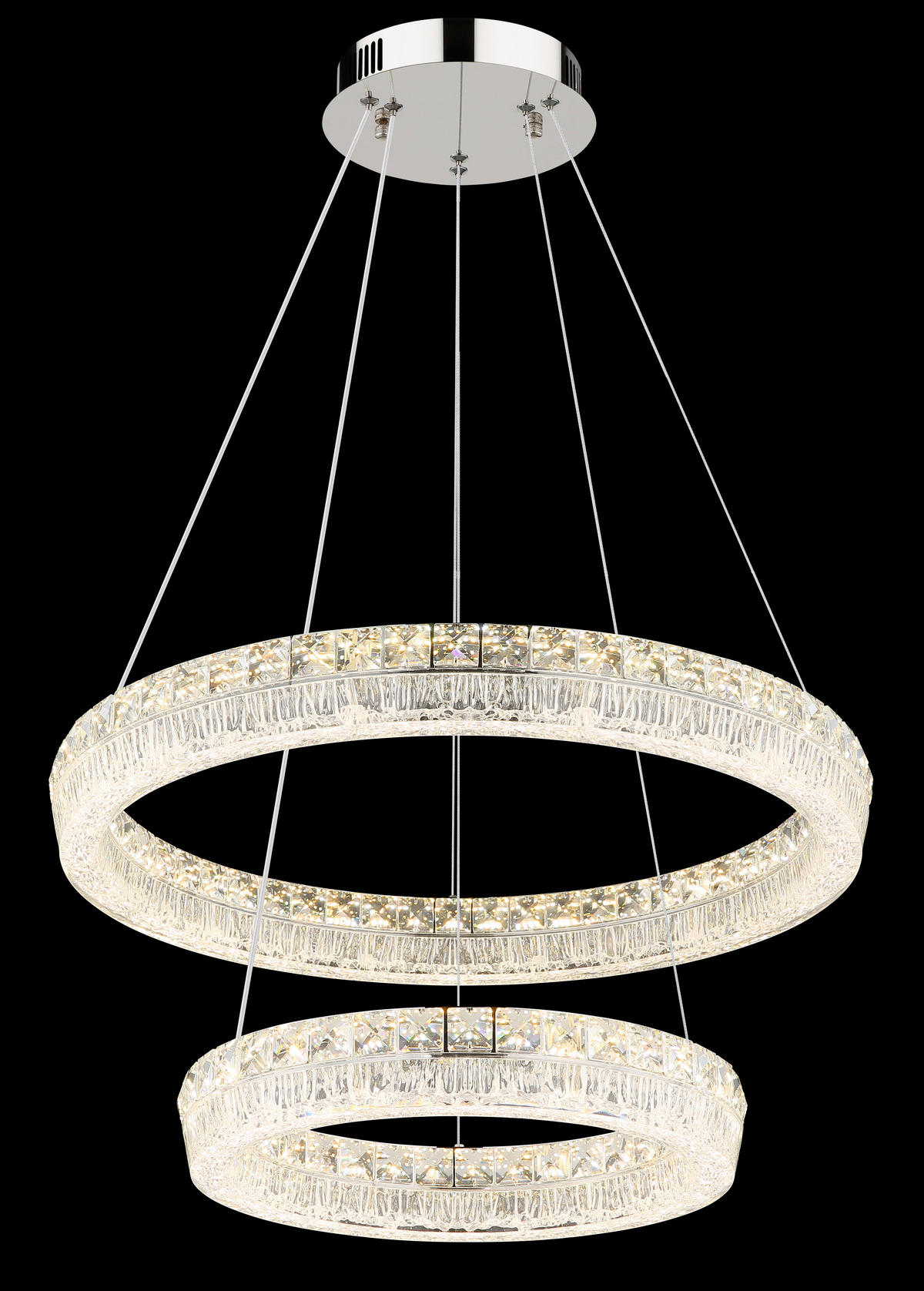 LED-HÄNGELEUCHTE 60/120 cm  - Klar/Chromfarben, Design, Glas/Kunststoff (60/120cm) - Globo