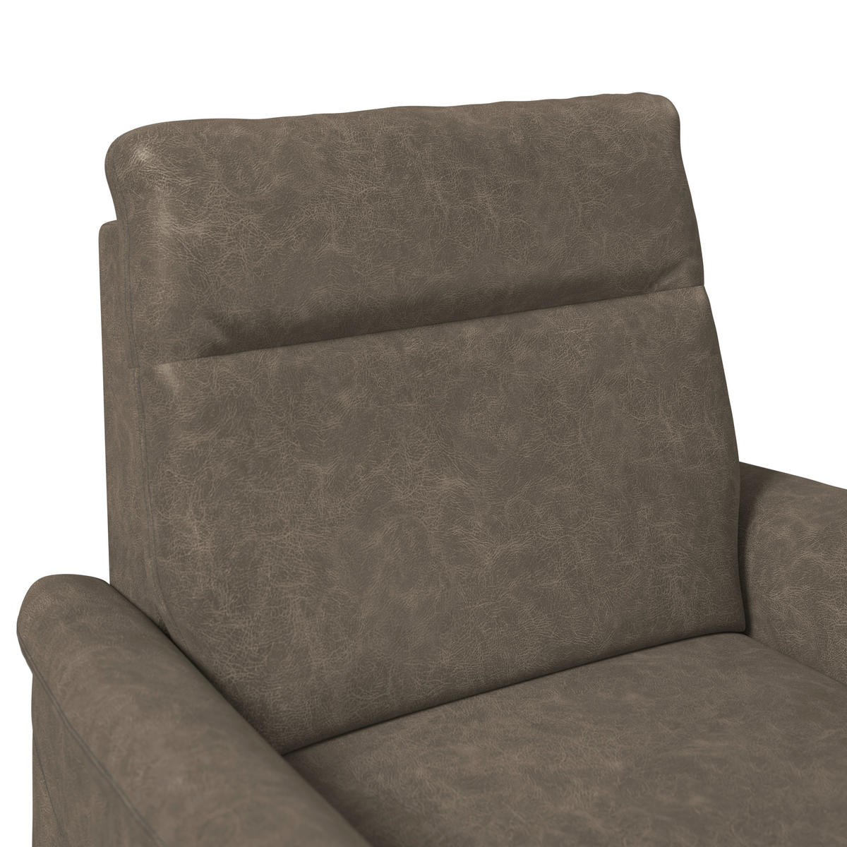 SESSEL Mikrofaser Graubraun  - Graubraun/Schwarz, Konventionell, Kunststoff/Textil (104/98/91cm) - Elegando