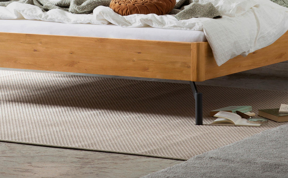 BETT 140/200 cm  in Anthrazit, Grau, Wildeiche  - Wildeiche/Anthrazit, Design, Holz/Metall (140/200cm) - Hasena