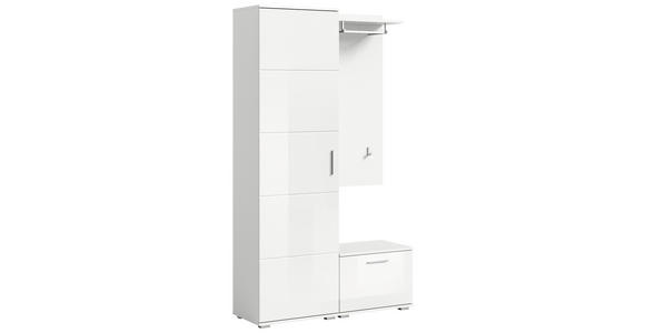 GARDEROBE in 110/191/37 cm - Weiß Hochglanz/Weiß, Design, Holzwerkstoff (110/191/37cm) - Xora