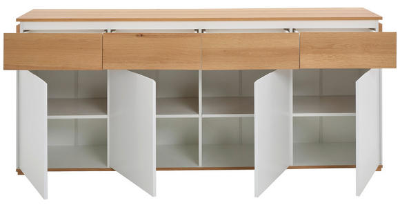 SIDEBOARD in 190/80/40 cm - Eichefarben/Weiß, KONVENTIONELL, Holz/Holzwerkstoff (190/80/40cm) - Novel