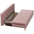 SCHLAFSOFA in Flachgewebe Rosa  - Eichefarben/Dunkelrosa, Design, Holz/Textil (200/91/92cm) - Novel