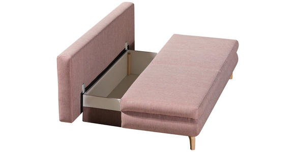 SCHLAFSOFA in Flachgewebe Rosa  - Eichefarben/Dunkelrosa, Design, Holz/Textil (200/91/92cm) - Novel