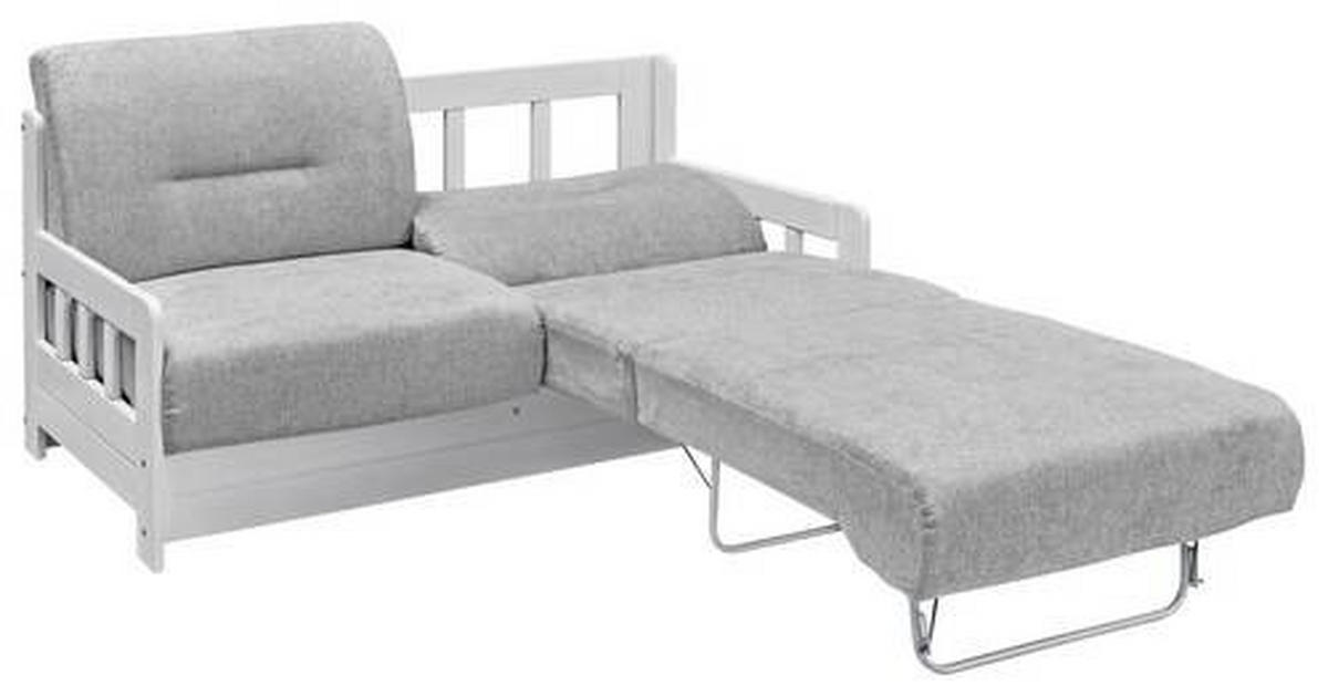 SCHLAFSOFA in Textil Grau, Weiss  - Weiss/Grau, Lifestyle, Holz/Textil (154/88/90cm) - Livetastic