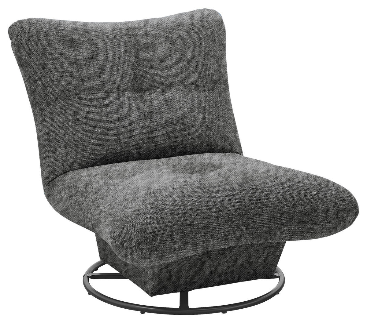 SESSEL in Struktur Graphitfarben  - Schwarz/Graphitfarben, KONVENTIONELL, Textil/Metall (96/75/93cm) - Carryhome